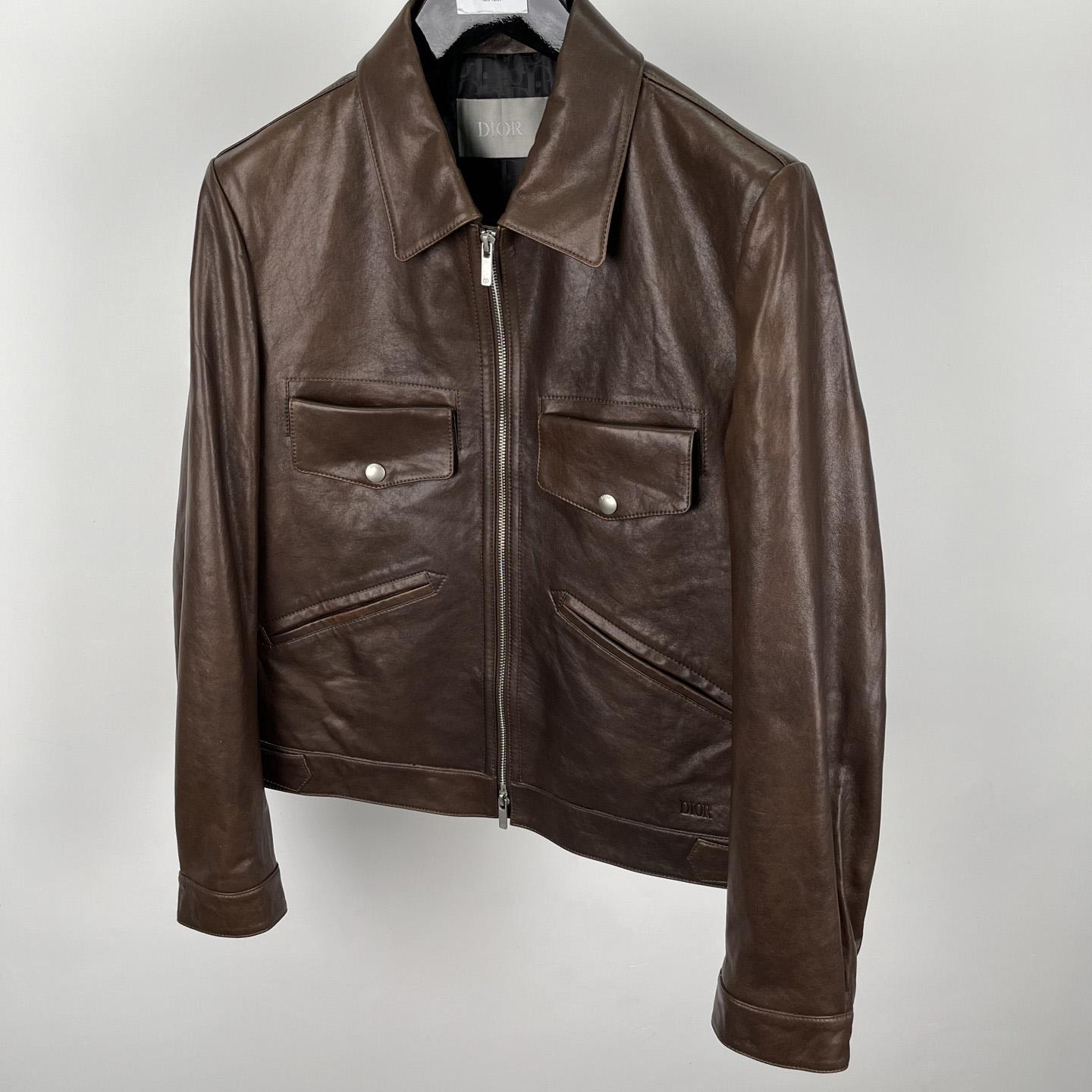 Dior Zipped Jacket Brown Napa Calfskin - PerfectKickZ