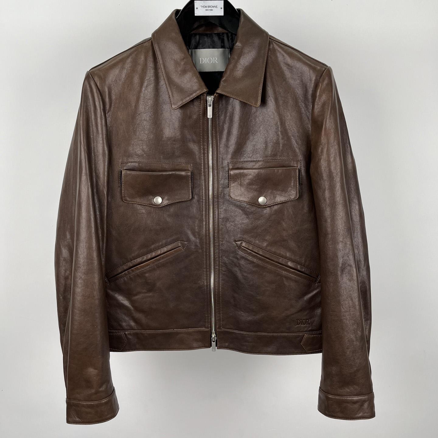 Dior Zipped Jacket Brown Napa Calfskin - PerfectKickZ