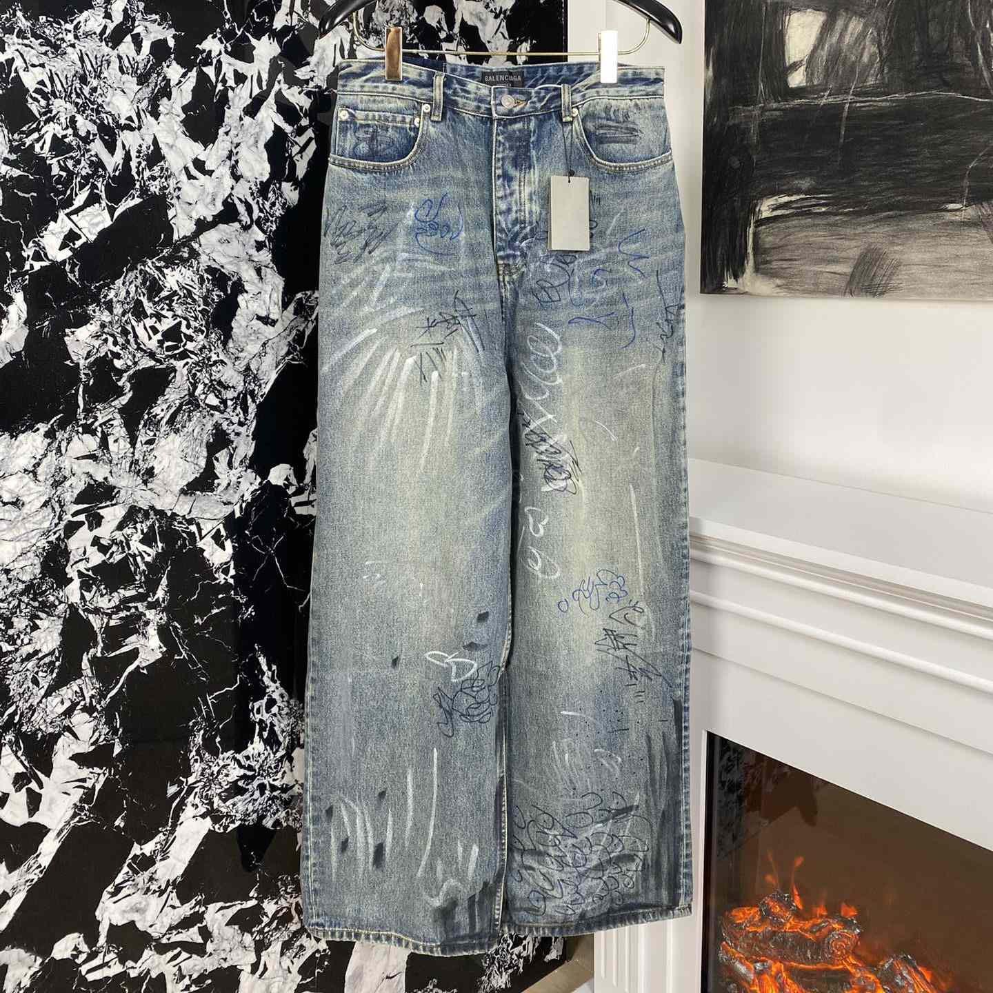 Balenciaga Graffiti Baggy Jeans - PerfectKickZ