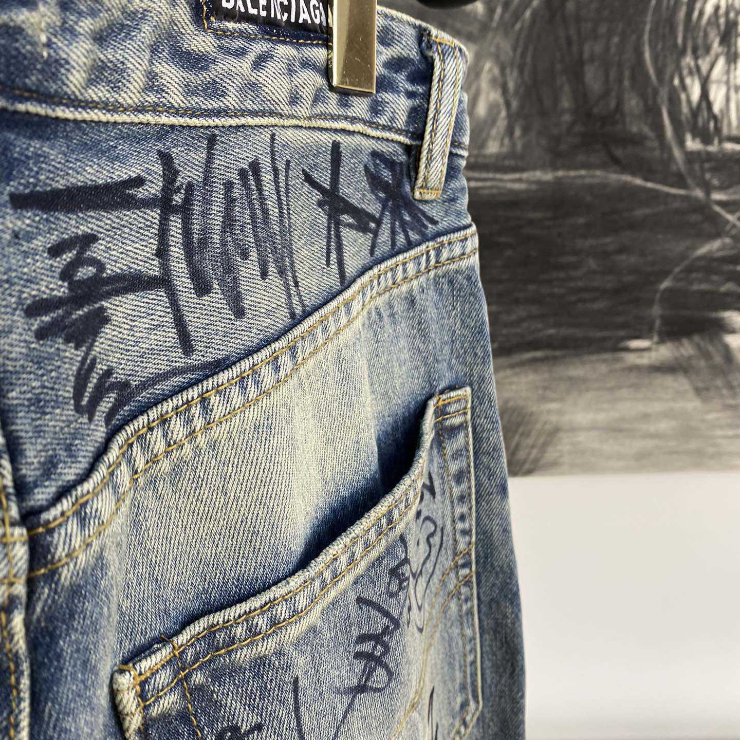 Balenciaga Graffiti Baggy Jeans - PerfectKickZ
