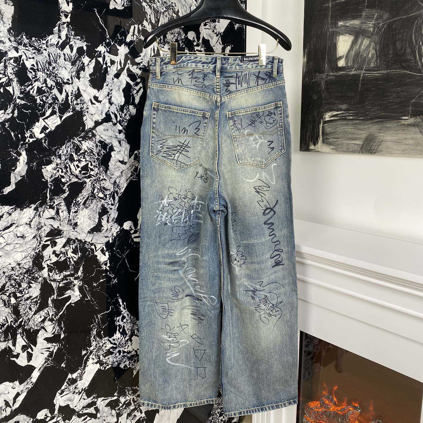 Balenciaga Graffiti Baggy Jeans - PerfectKickZ