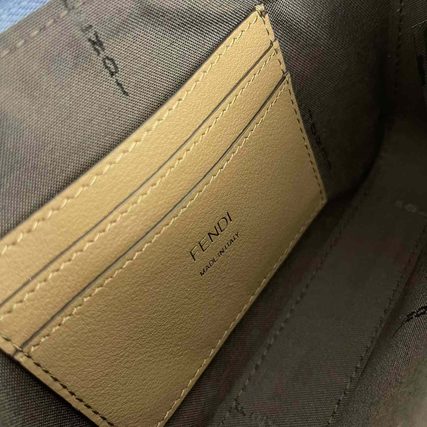 Fendi Baguette Pouch Light Blue FF Denim Fabric Pouch With Chain - 