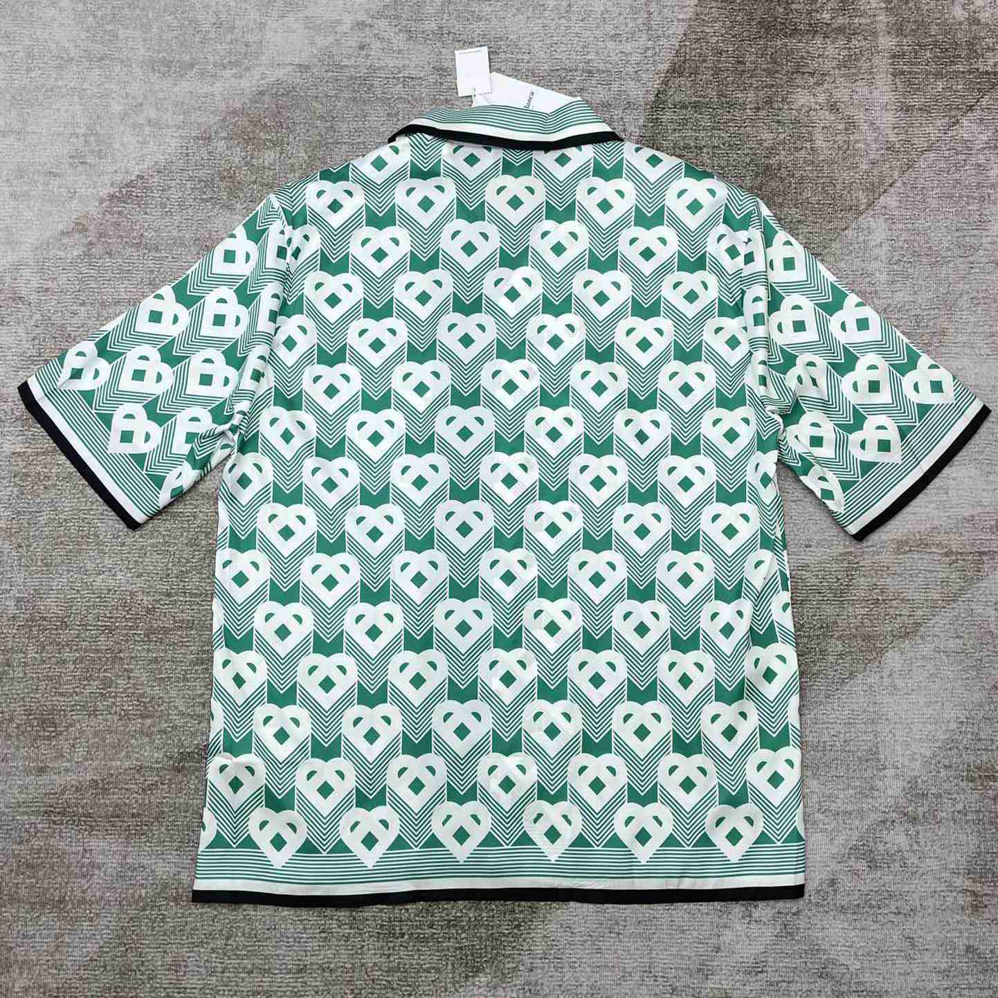 Casablanca Cuban Collar Short-Sleeve Shirt 'Heart Monogram Sport'   CA3482 - PerfectKickZ