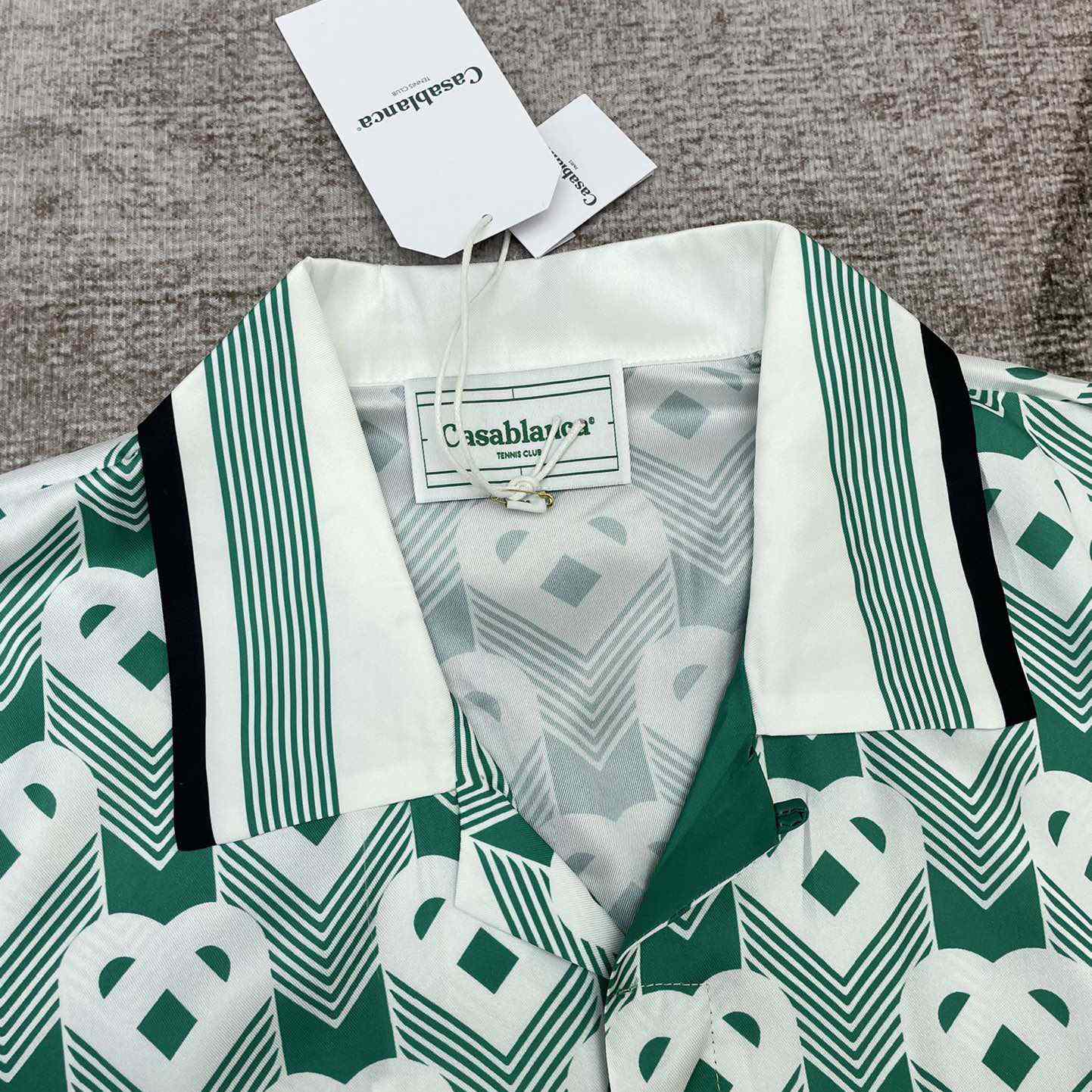 Casablanca Cuban Collar Short-Sleeve Shirt 'Heart Monogram Sport'   CA3482 - PerfectKickZ