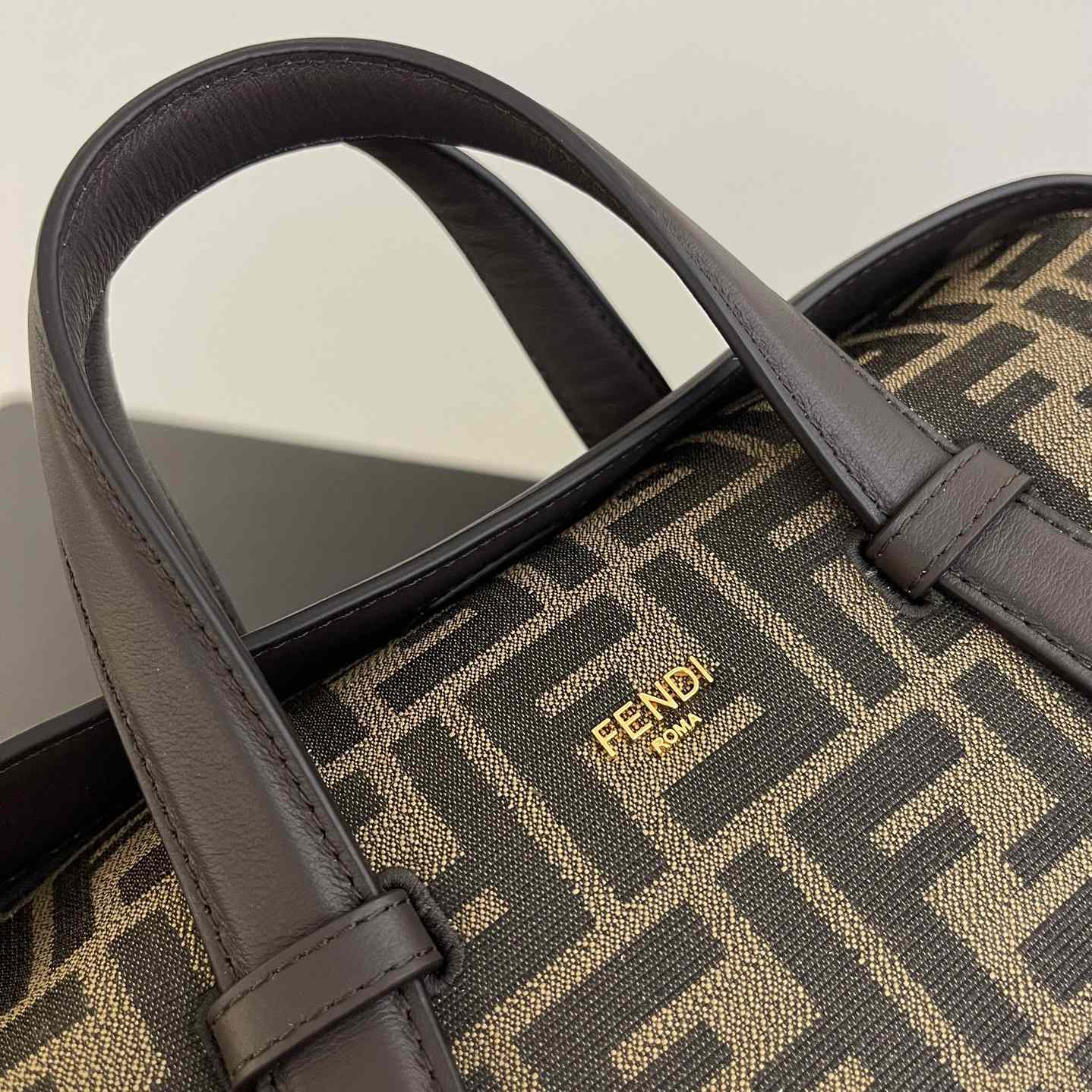 Fendi Boston 365 Brown FF jacquard fabric bag - PerfectKickZ