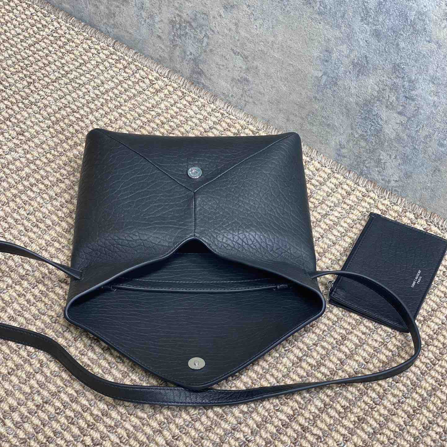 Saint Laurent Cassandre Envelope Messenger In Lambskin - PerfectKickZ