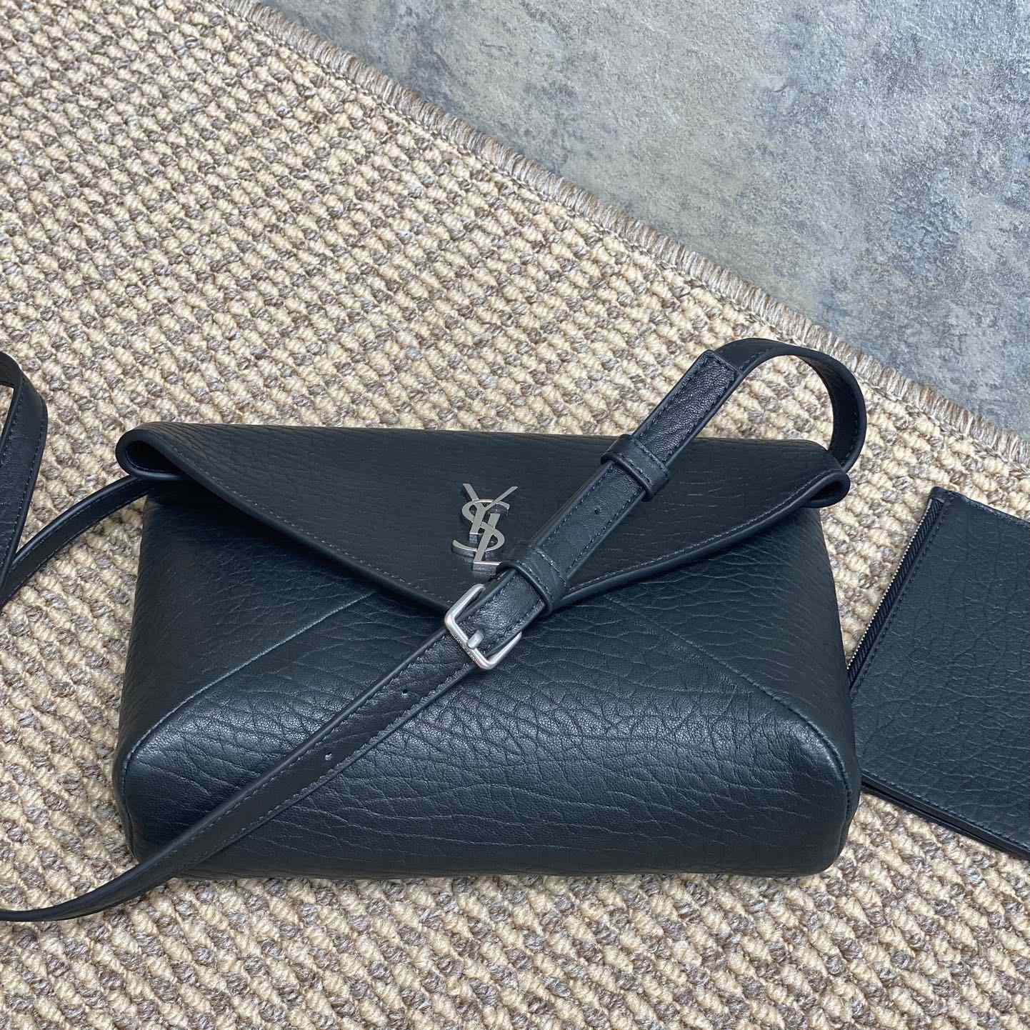 Saint Laurent Cassandre Envelope Messenger In Lambskin - PerfectKickZ
