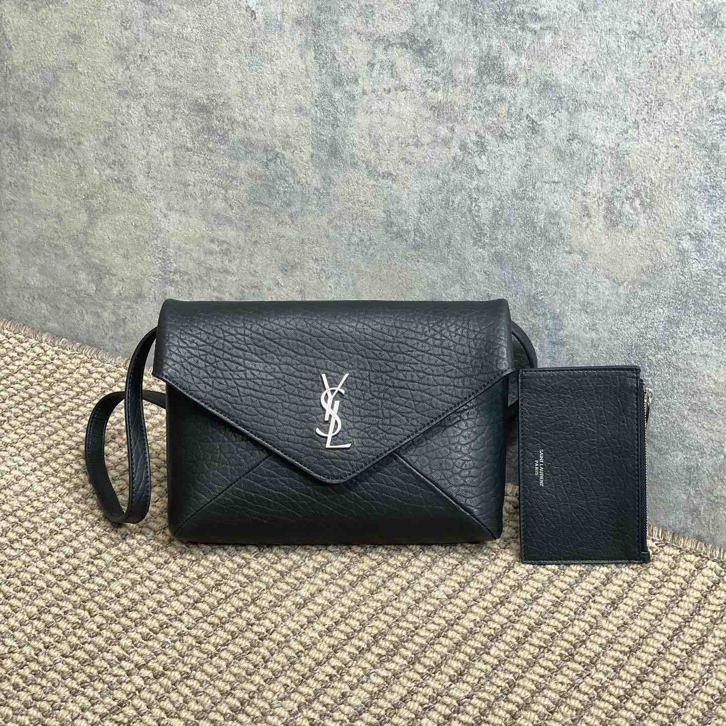 Saint Laurent Cassandre Envelope Messenger In Lambskin - PerfectKickZ