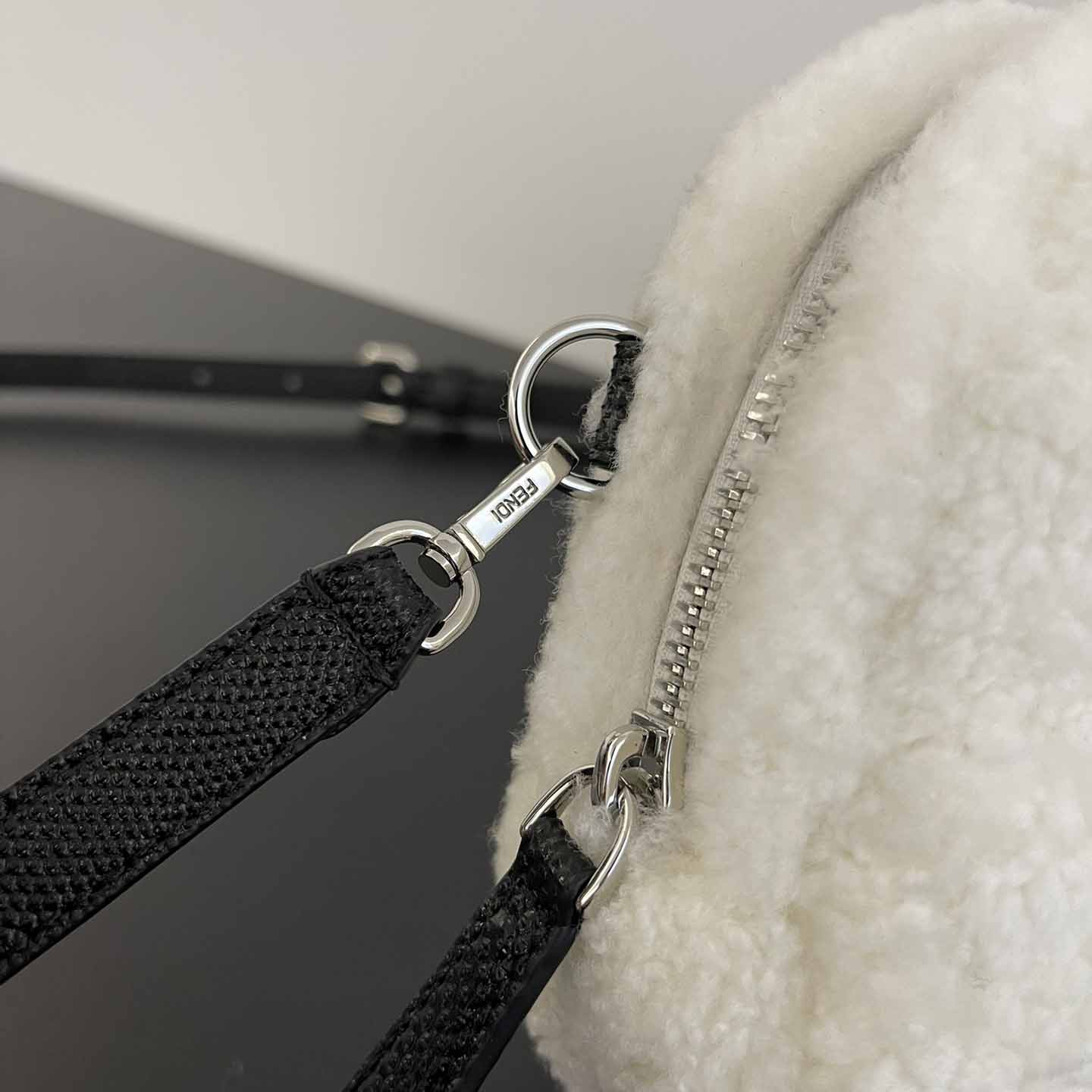Fendi Natural Charm Logo Lettering Crossbody Bag - PerfectKickZ