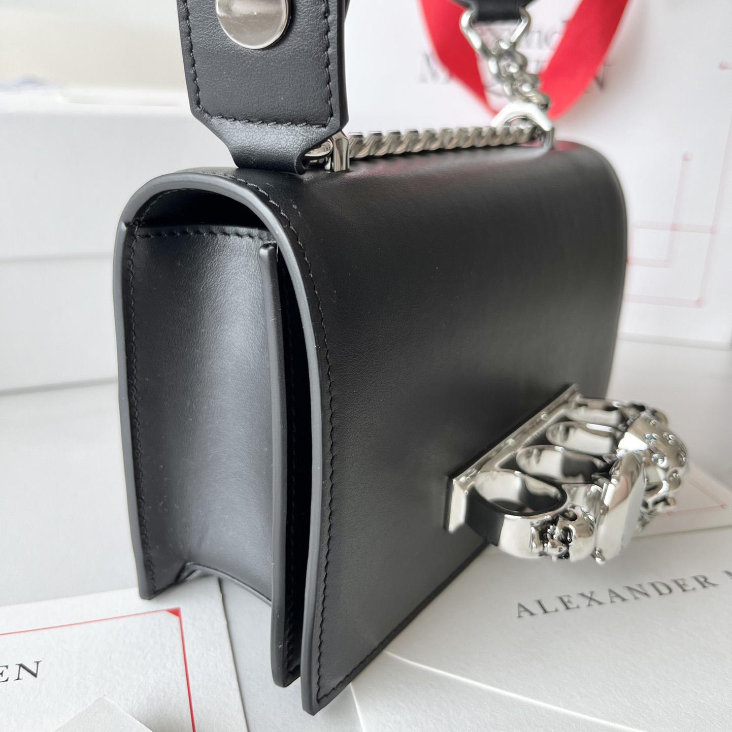 Alexander McQueen The Biker Mini Jewelled Satchel 'Black' (18*12*6cm) - PerfectKickZ