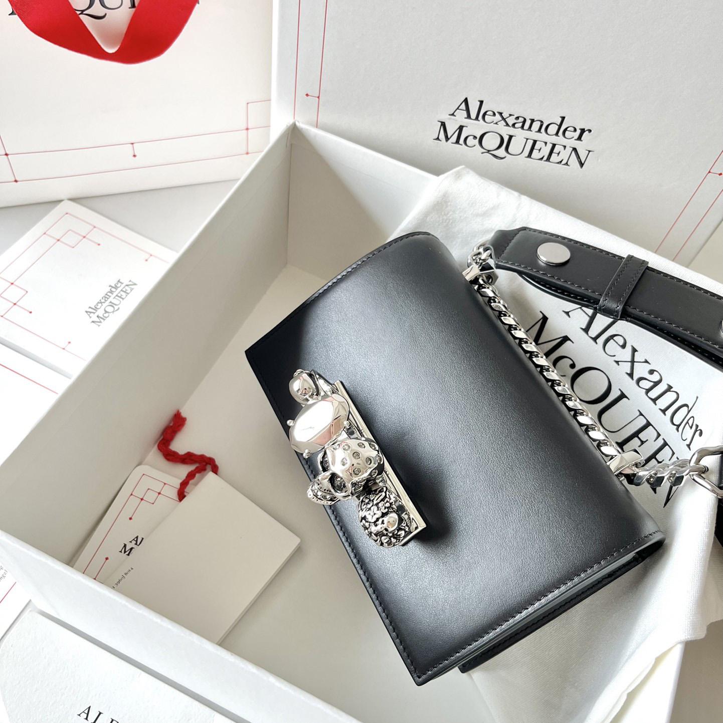 Alexander McQueen The Biker Mini Jewelled Satchel 'Black' (18*12*6cm) - PerfectKickZ