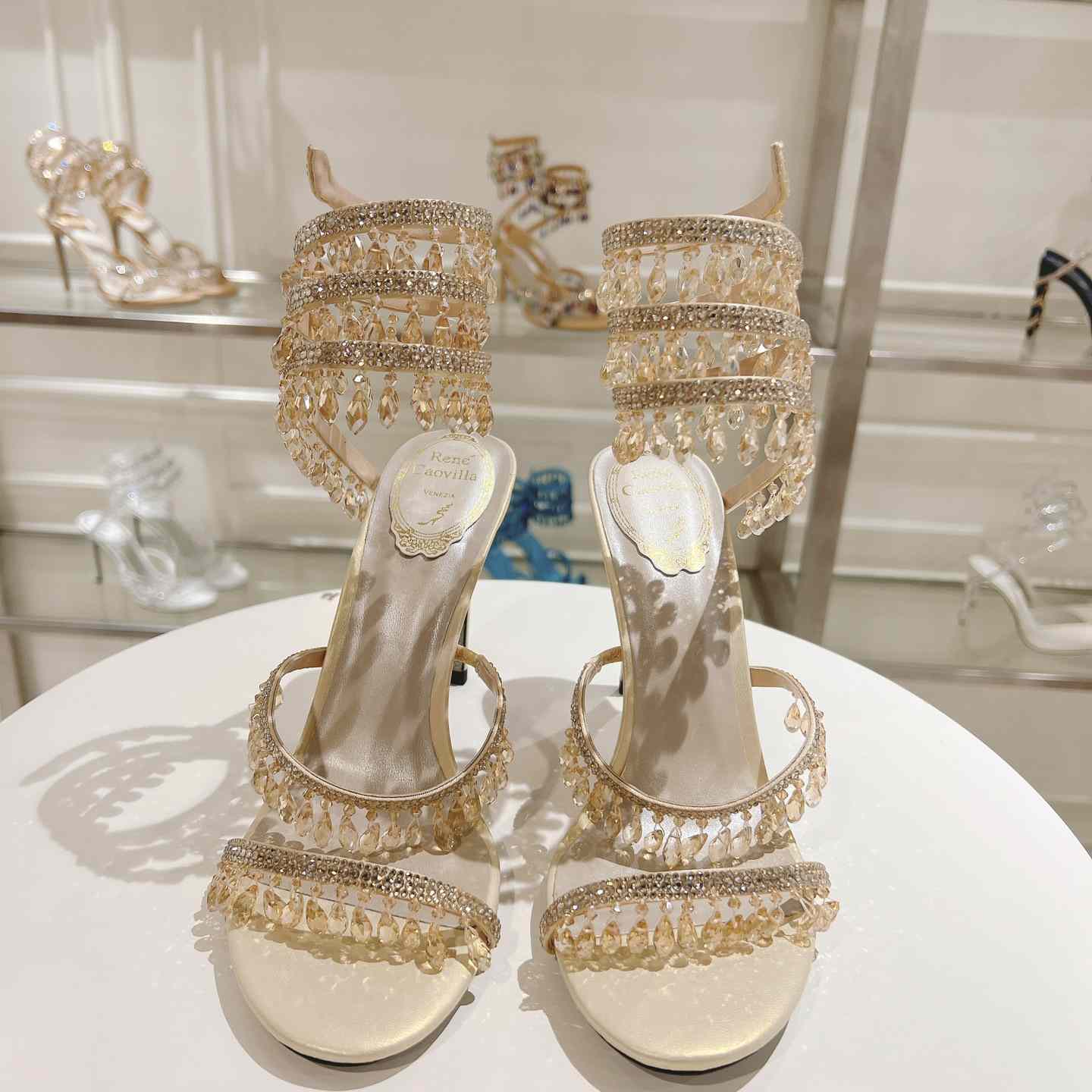 Rene Caovilla Natural Chandelier Sandals - PerfectKickZ