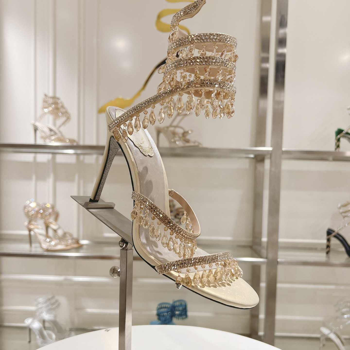 Rene Caovilla Natural Chandelier Sandals - PerfectKickZ