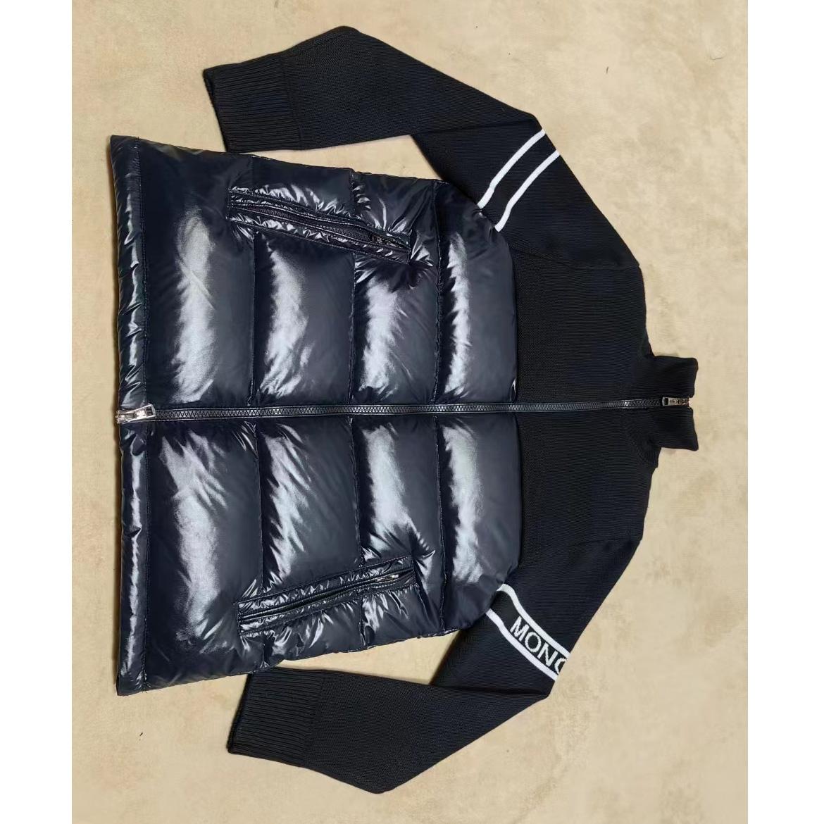 Moncler Navy Paneled Down Cardigan - PerfectKickZ