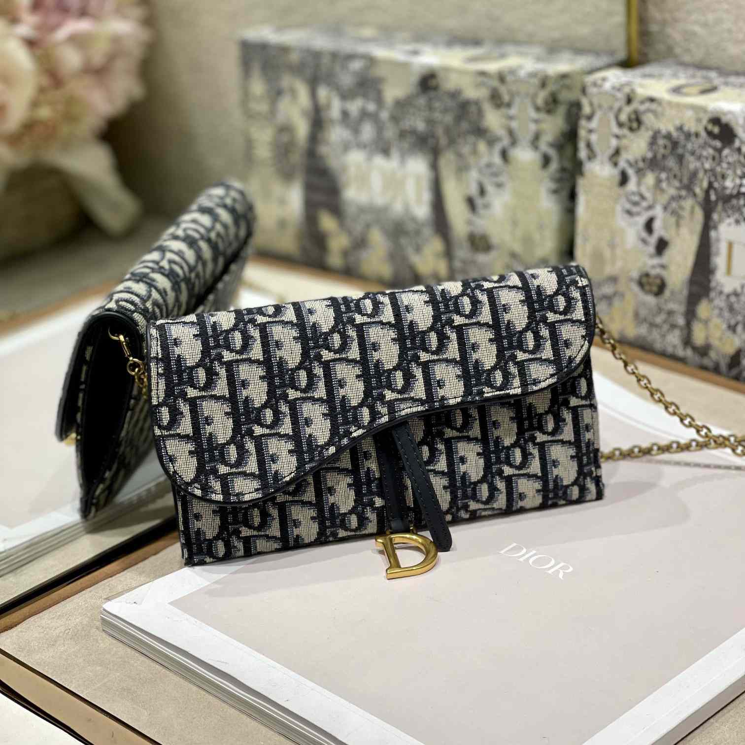 Dior Saddle Pouch With Chain - 