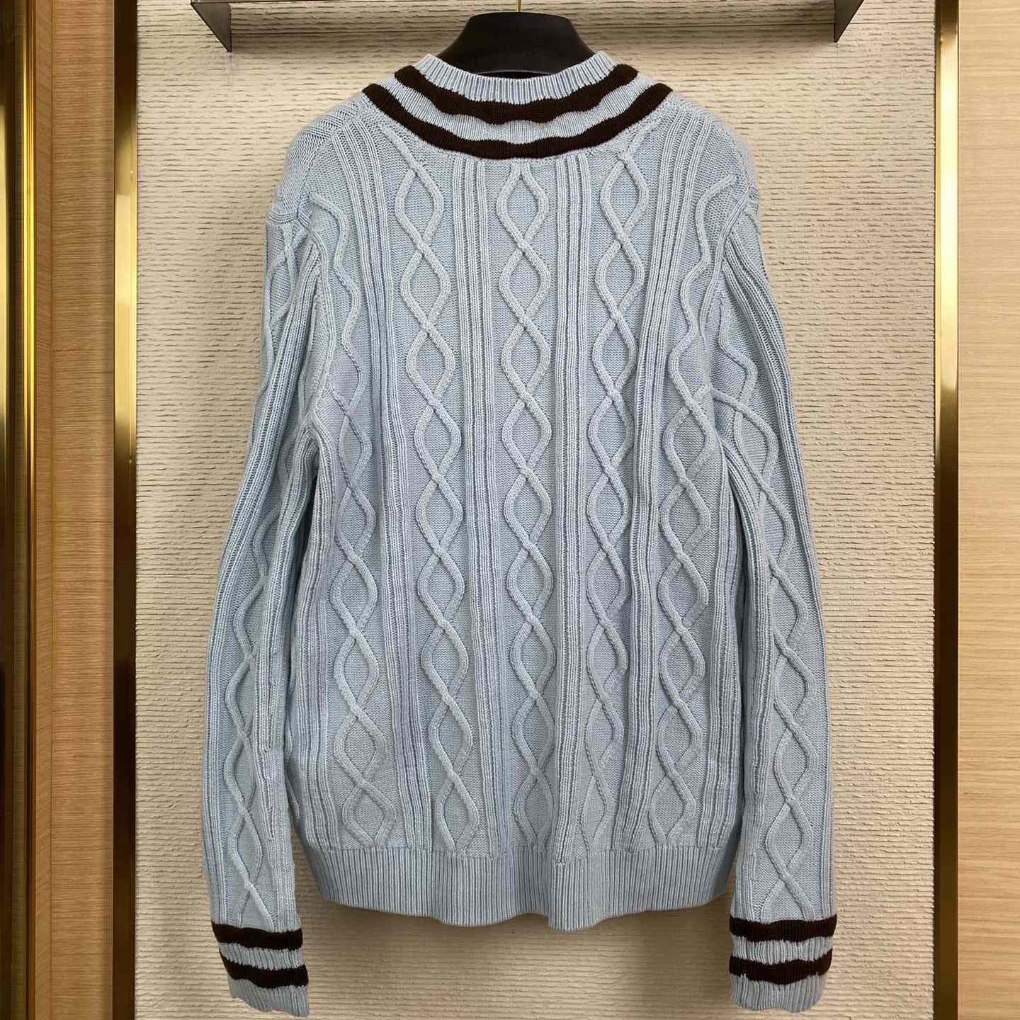 Louis Vuitton Cable-Knit Wool And Mohair V-Neck Pullover   1AFPYY - PerfectKickZ
