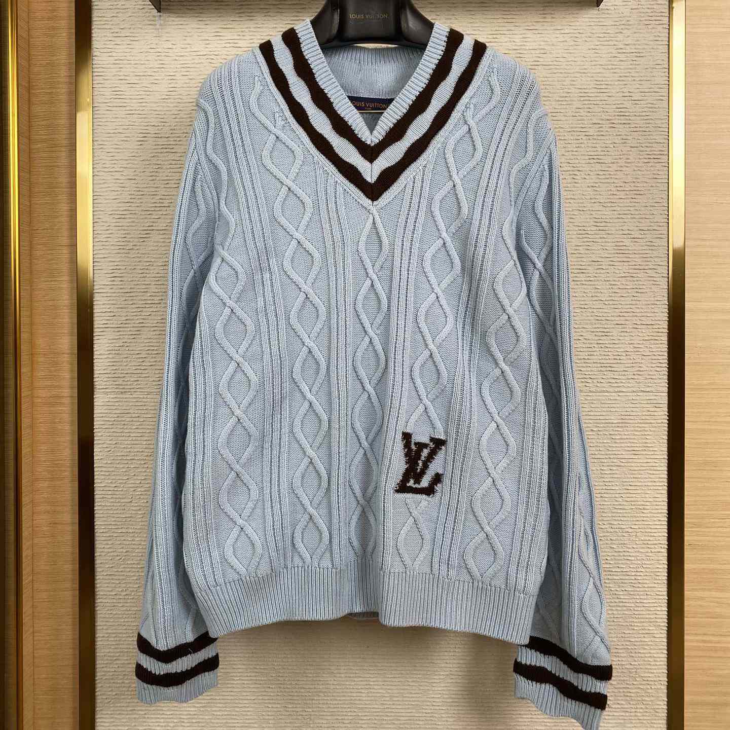 Louis Vuitton Cable-Knit Wool And Mohair V-Neck Pullover   1AFPYY - PerfectKickZ