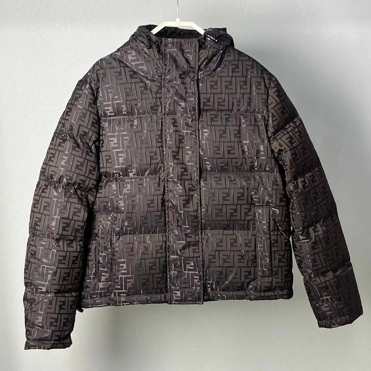Fendi Brown Tech Fabric Down Jacket - PerfectKickZ