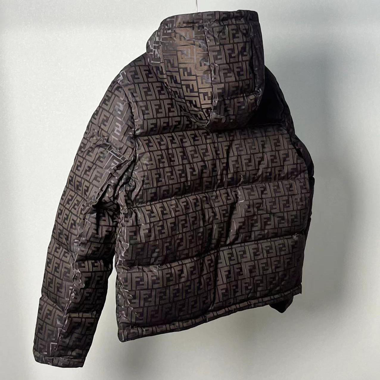 Fendi Brown Tech Fabric Down Jacket - PerfectKickZ