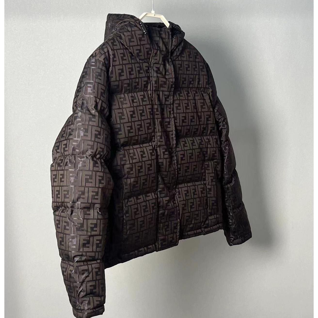 Fendi Brown Tech Fabric Down Jacket - PerfectKickZ