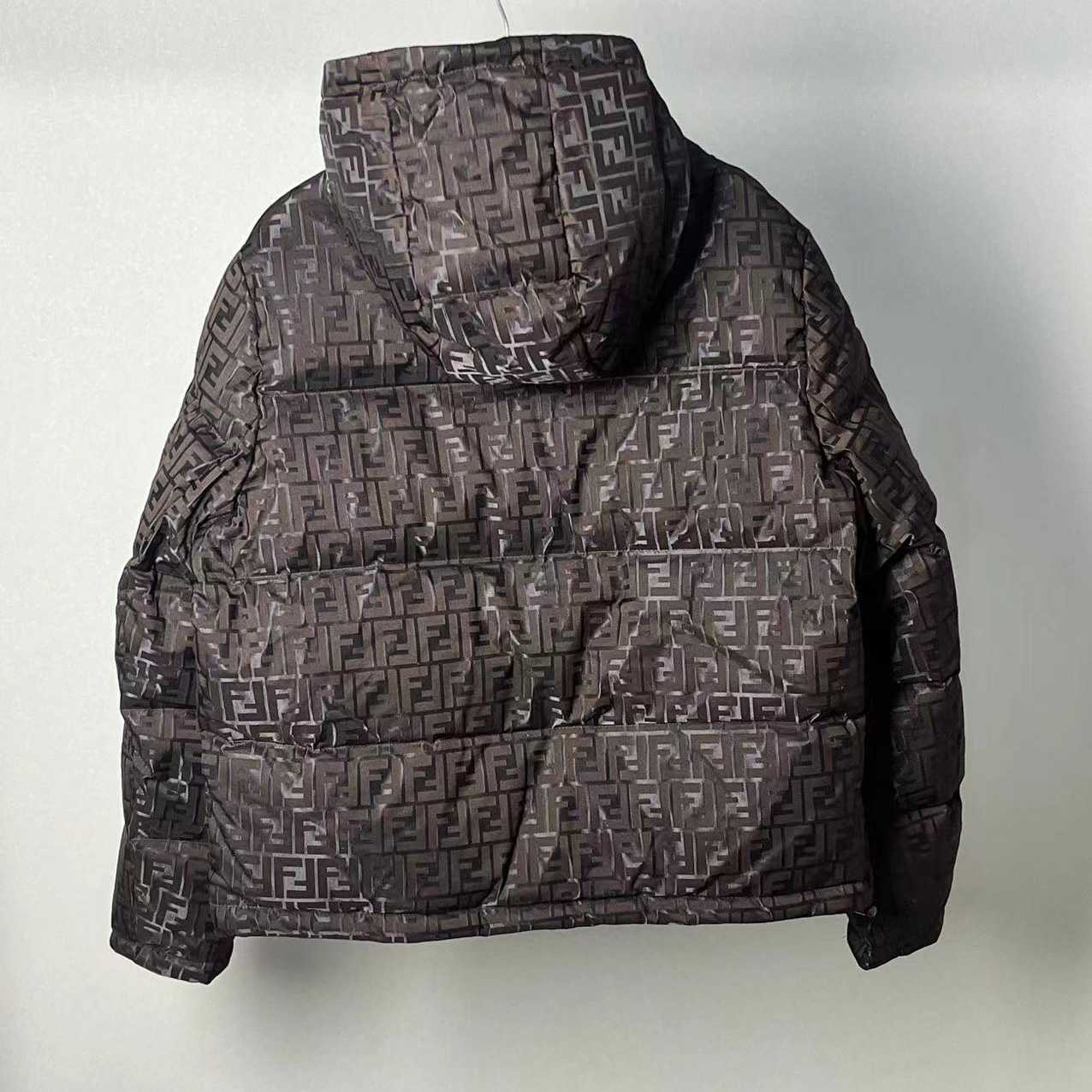Fendi Brown Tech Fabric Down Jacket - PerfectKickZ