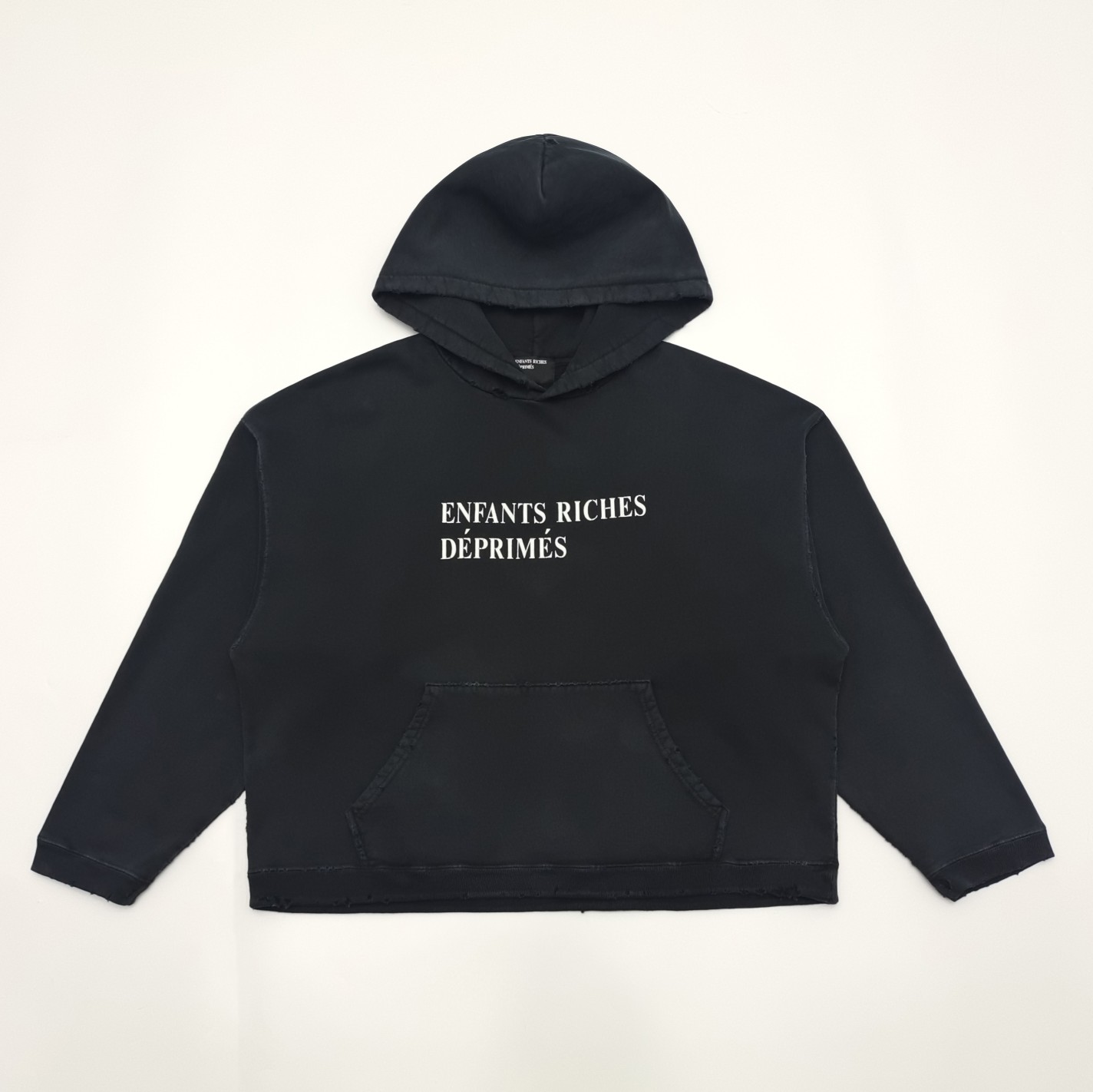 Enfants Riches Deprimes Navy Washed Classic Logo Cotton Hoodie - PerfectKickZ