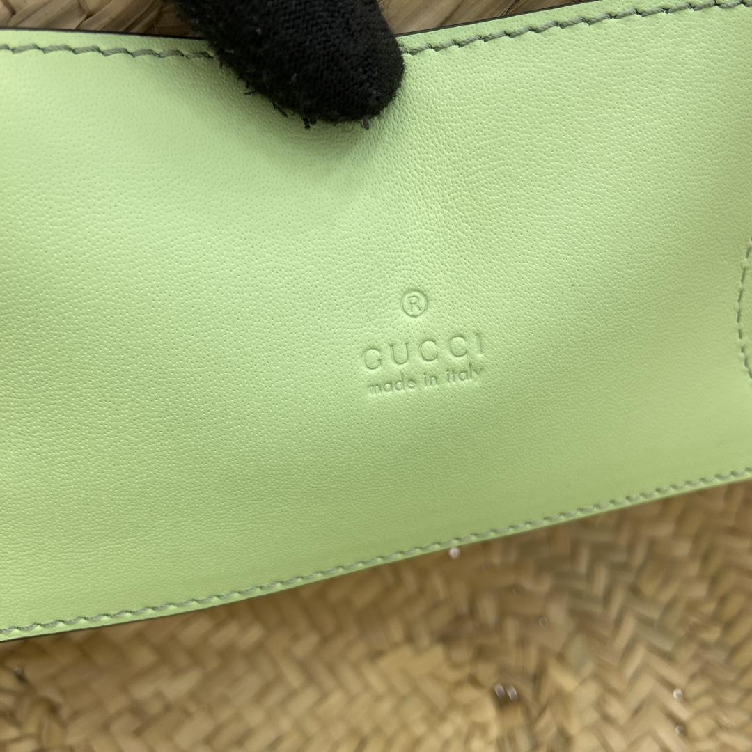 Gucci Small Straw Tote With Gucci Logo - PerfectKickZ