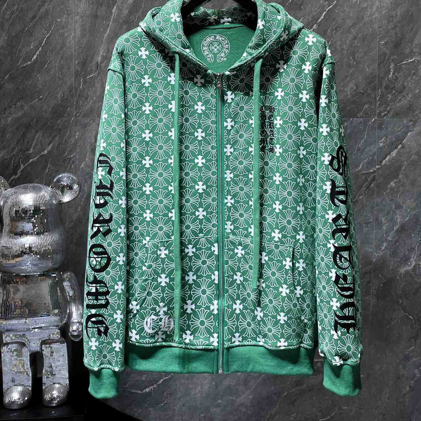 Chrome Hearts Horseshoe Zip Up Hoodie "Motif Green" - PerfectKickZ