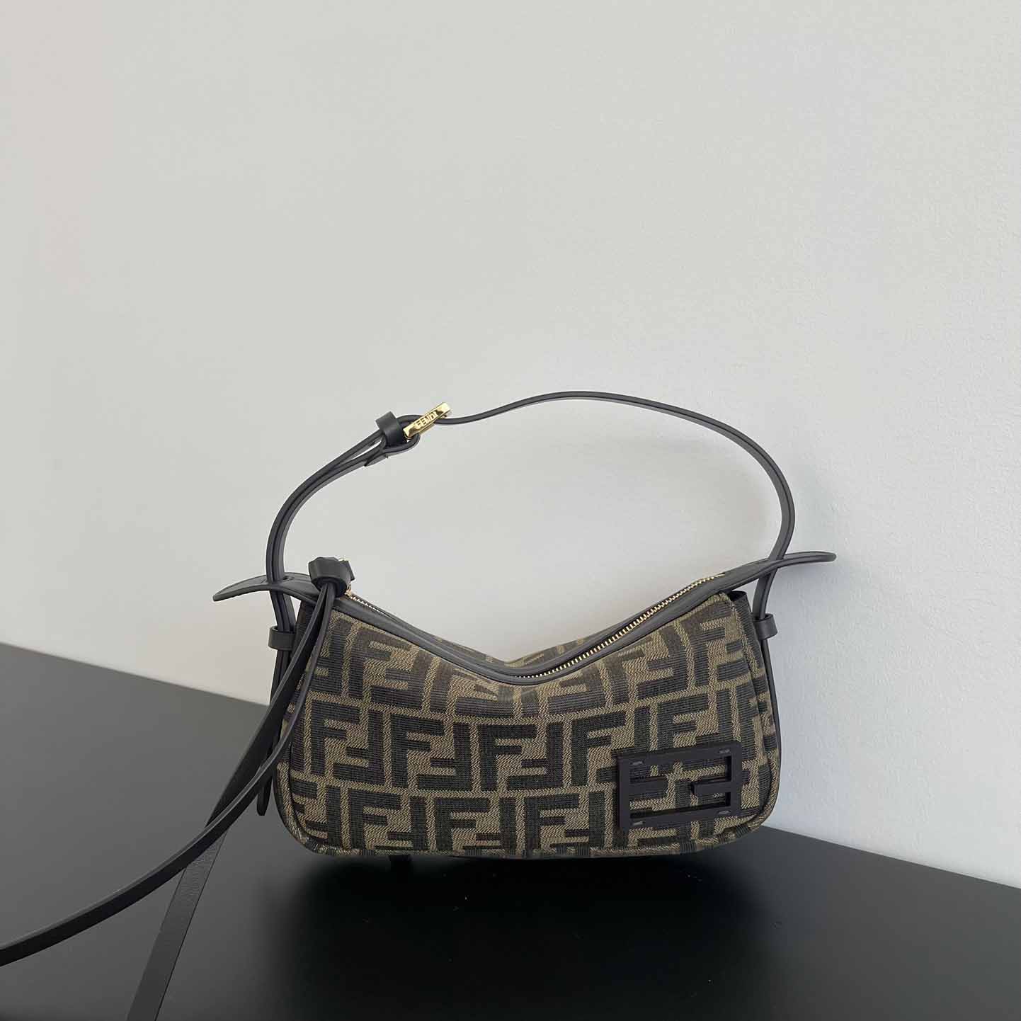 Fendi Simply Fendi Mini Brown FF Jacquard Fabric Mini Bag - PerfectKickZ