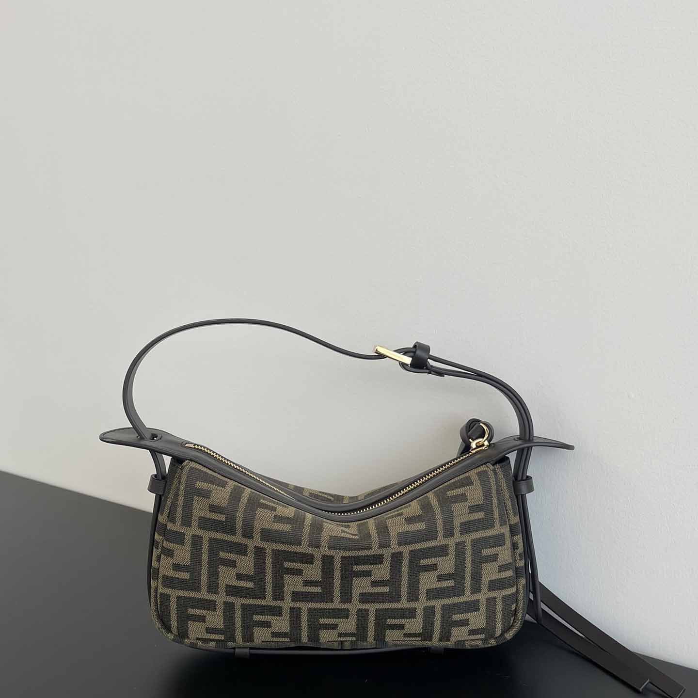 Fendi Simply Fendi Mini Brown FF Jacquard Fabric Mini Bag - PerfectKickZ