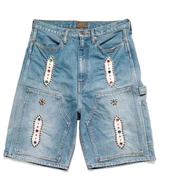 Kapital Studded Gem Denim Shorts - PerfectKickZ