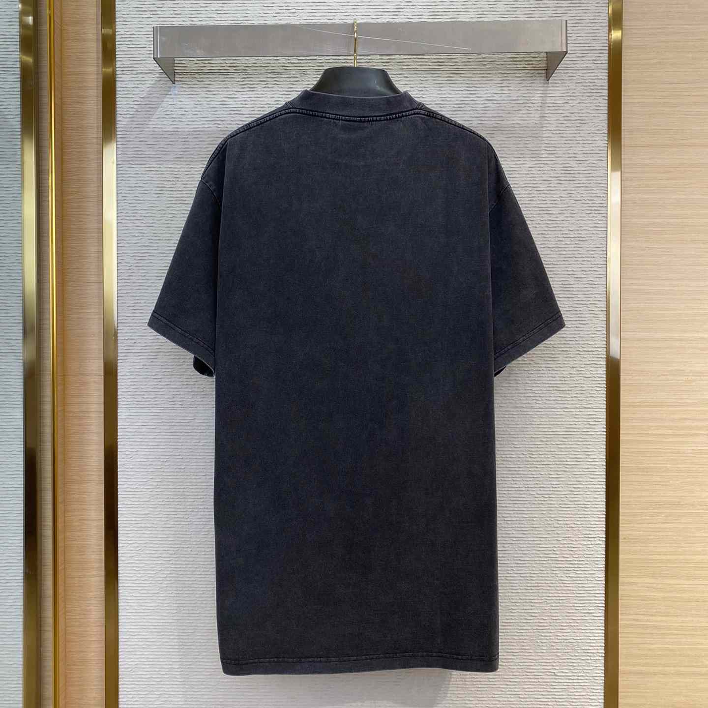 Balenciaga Belleville T-Shirt Oversized In Washed Faded Black - PerfectKickZ