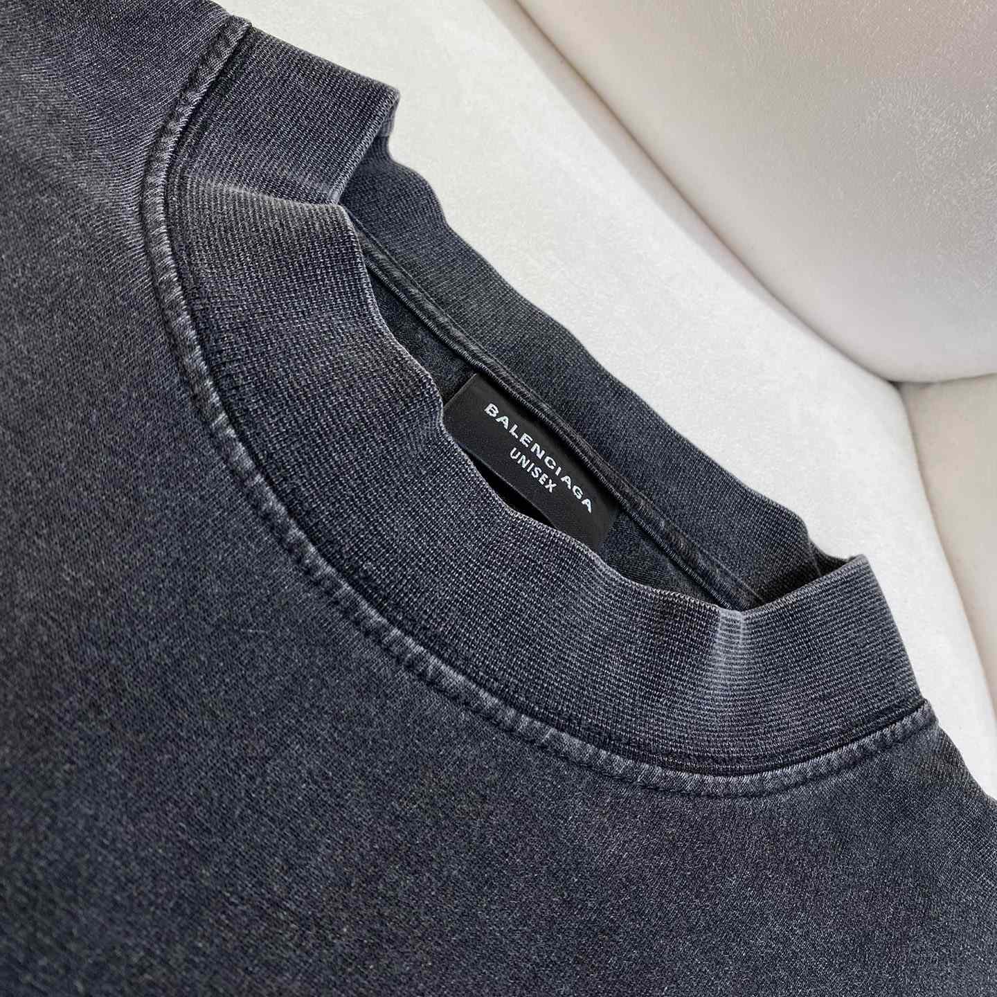 Balenciaga Belleville T-Shirt Oversized In Washed Faded Black - PerfectKickZ