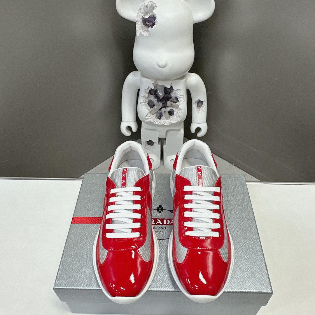 Prada Patent Leather And Technical Fabric Prada America's Cup Sneakers - PerfectKickZ