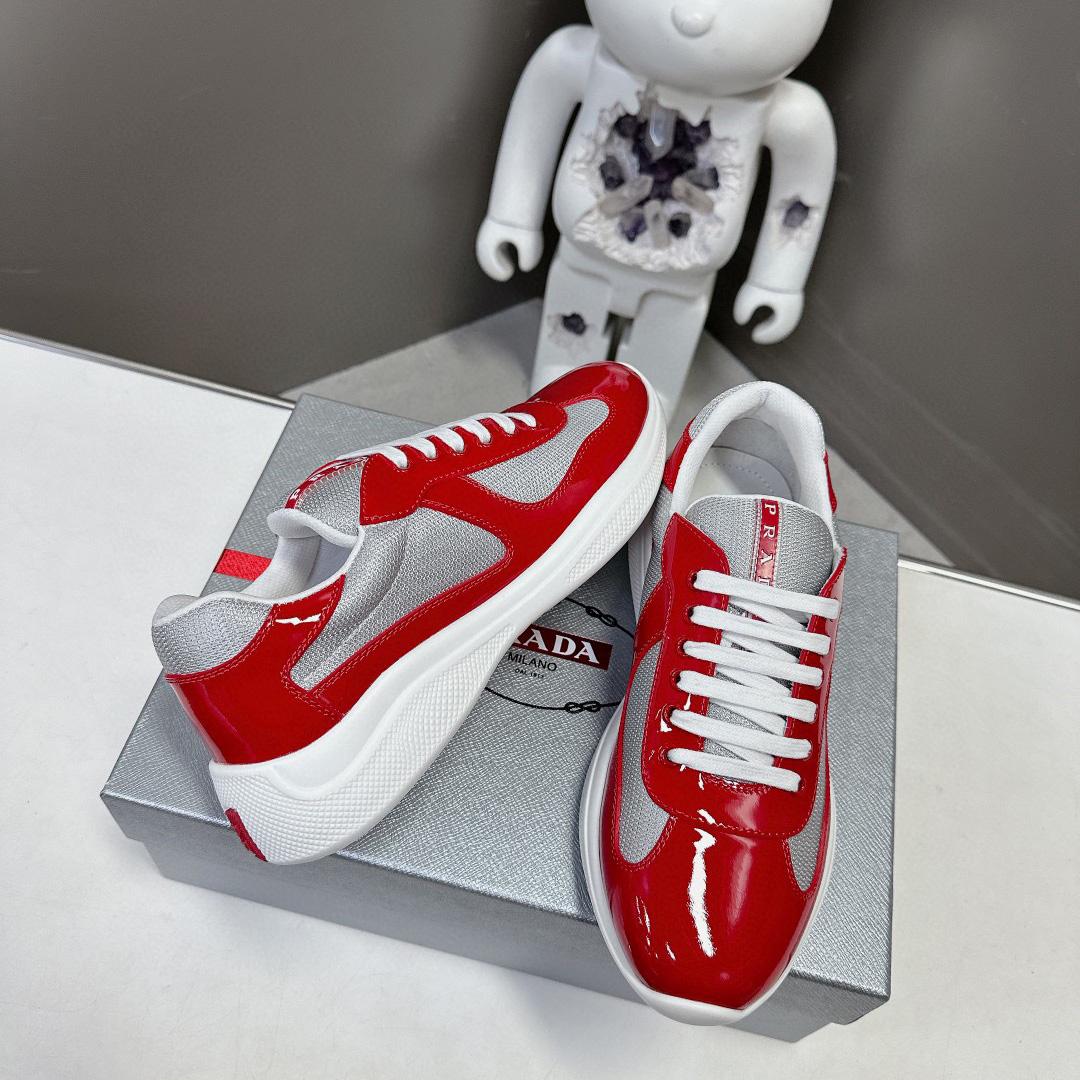 Prada Patent Leather And Technical Fabric Prada America's Cup Sneakers - PerfectKickZ
