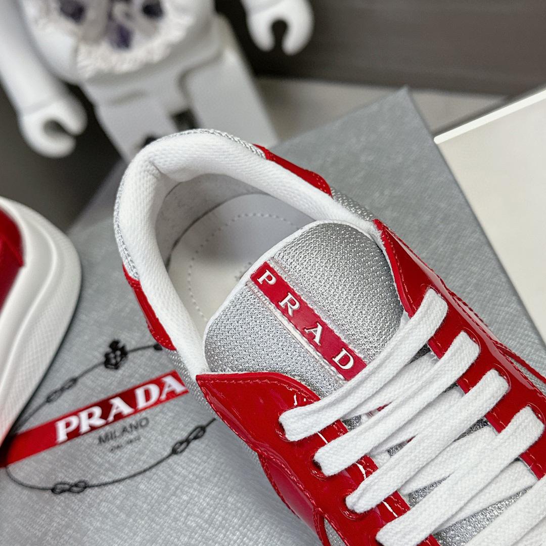 Prada Patent Leather And Technical Fabric Prada America's Cup Sneakers - PerfectKickZ
