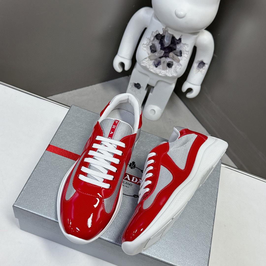 Prada Patent Leather And Technical Fabric Prada America's Cup Sneakers - PerfectKickZ