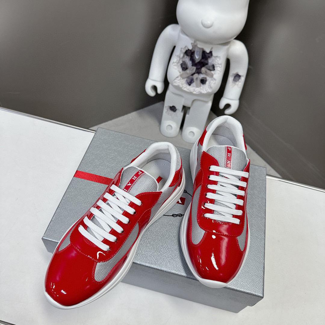 Prada Patent Leather And Technical Fabric Prada America's Cup Sneakers - PerfectKickZ