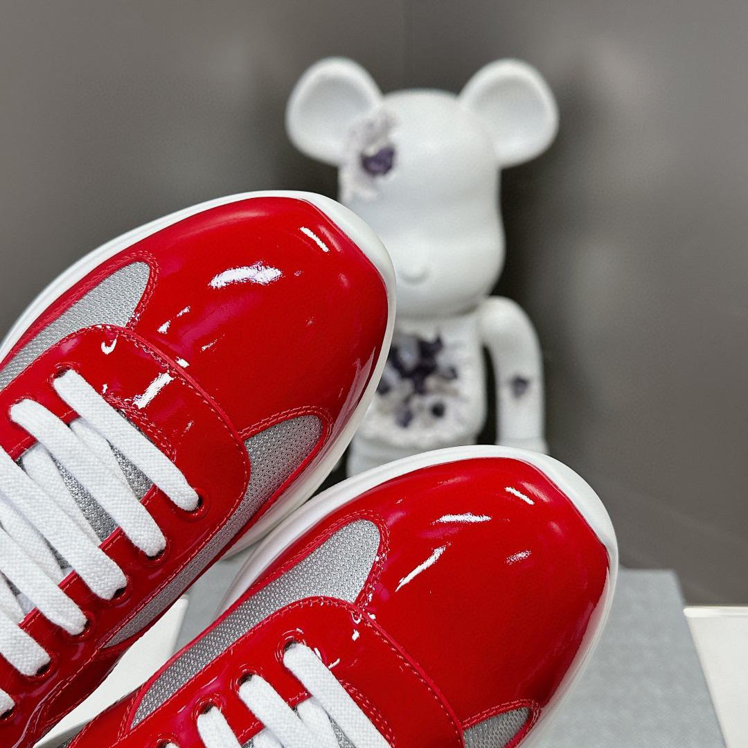 Prada Patent Leather And Technical Fabric Prada America's Cup Sneakers - PerfectKickZ
