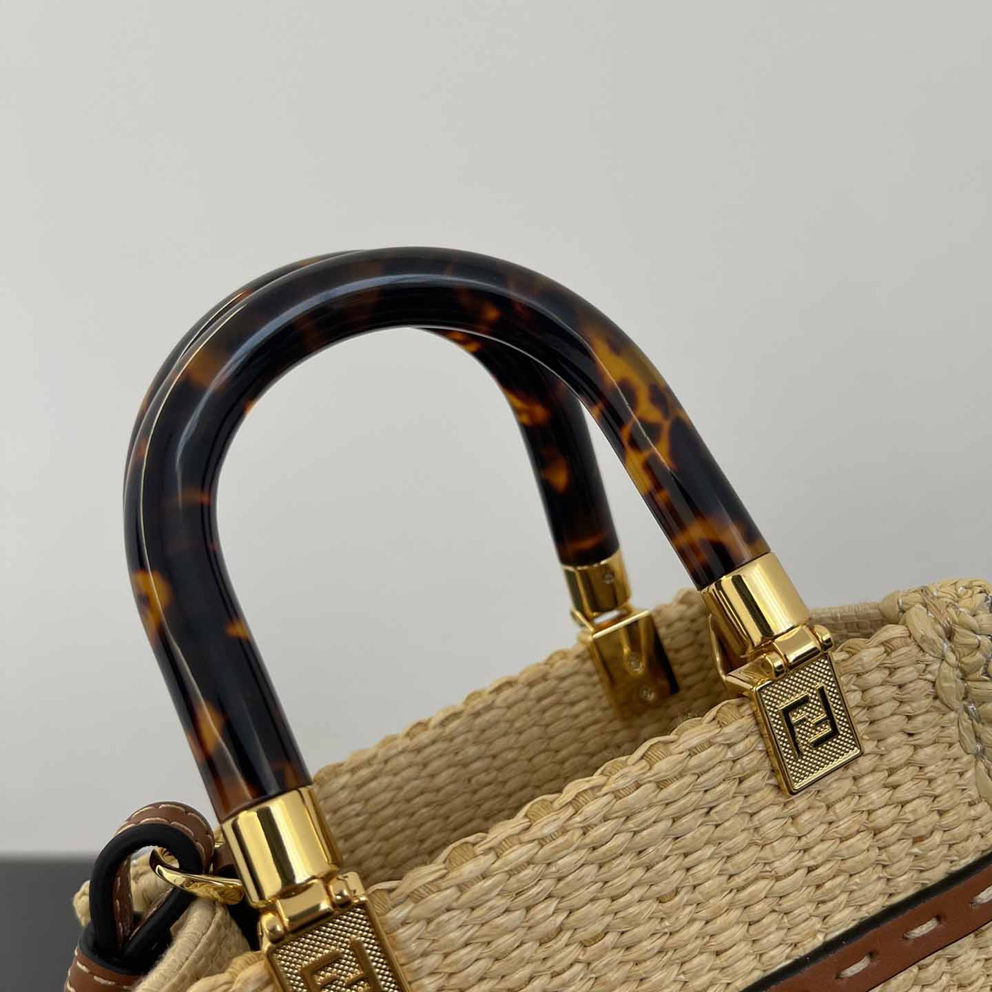 Fendi Mini Sunshine Shopper Beige Cotton Fiber Mini-bag - PerfectKickZ
