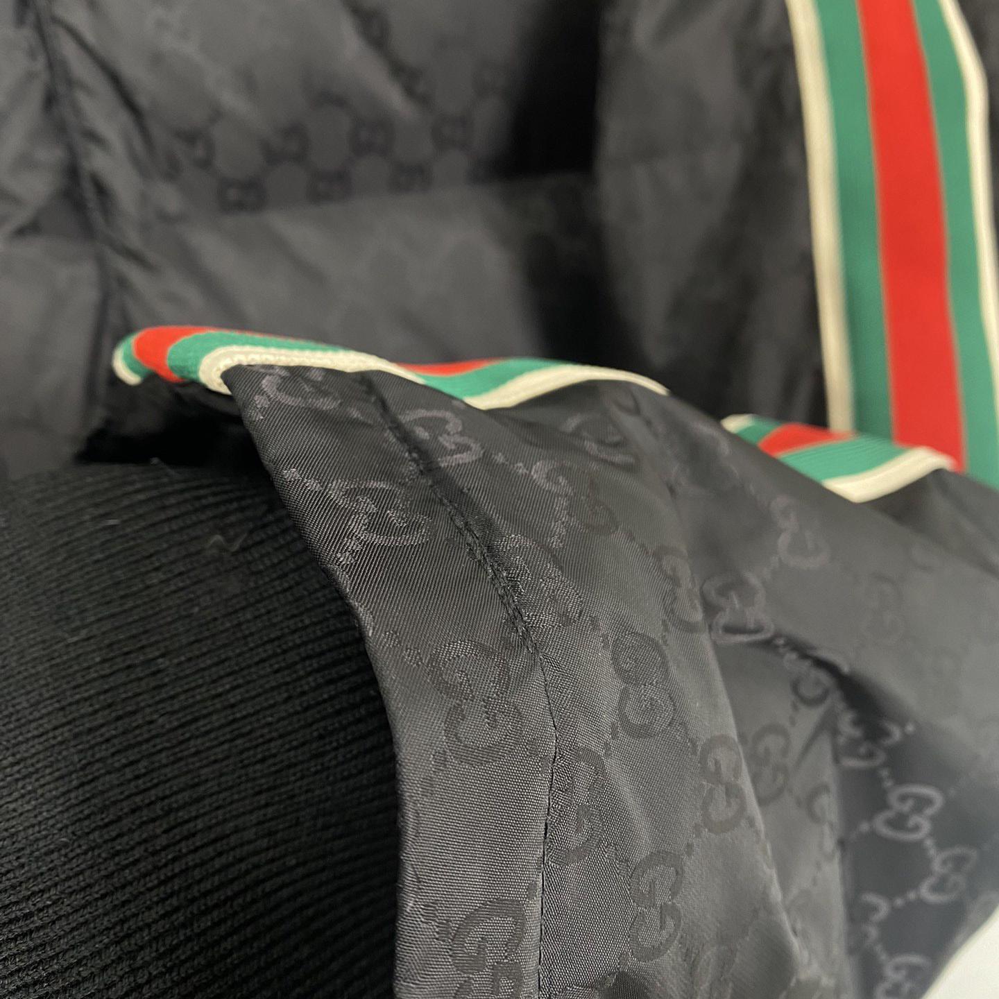 Gucci GG Nylon Jacquard Jacket With Web - PerfectKickZ
