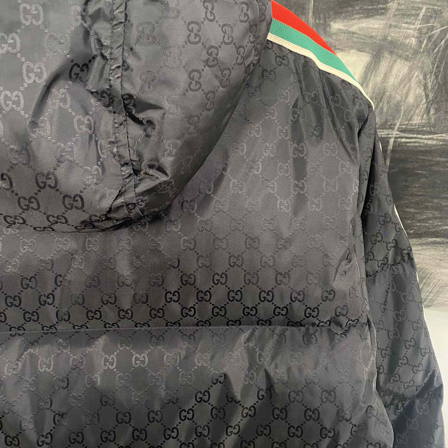 Gucci GG Nylon Jacquard Jacket With Web - PerfectKickZ