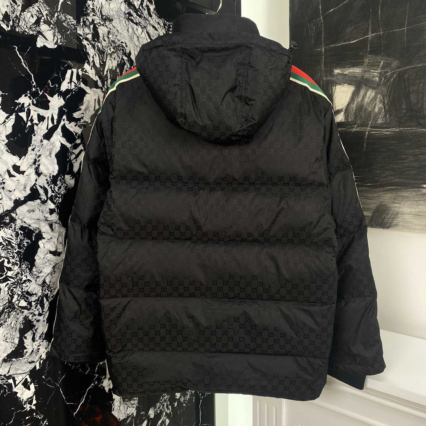 Gucci GG Nylon Jacquard Jacket With Web - PerfectKickZ