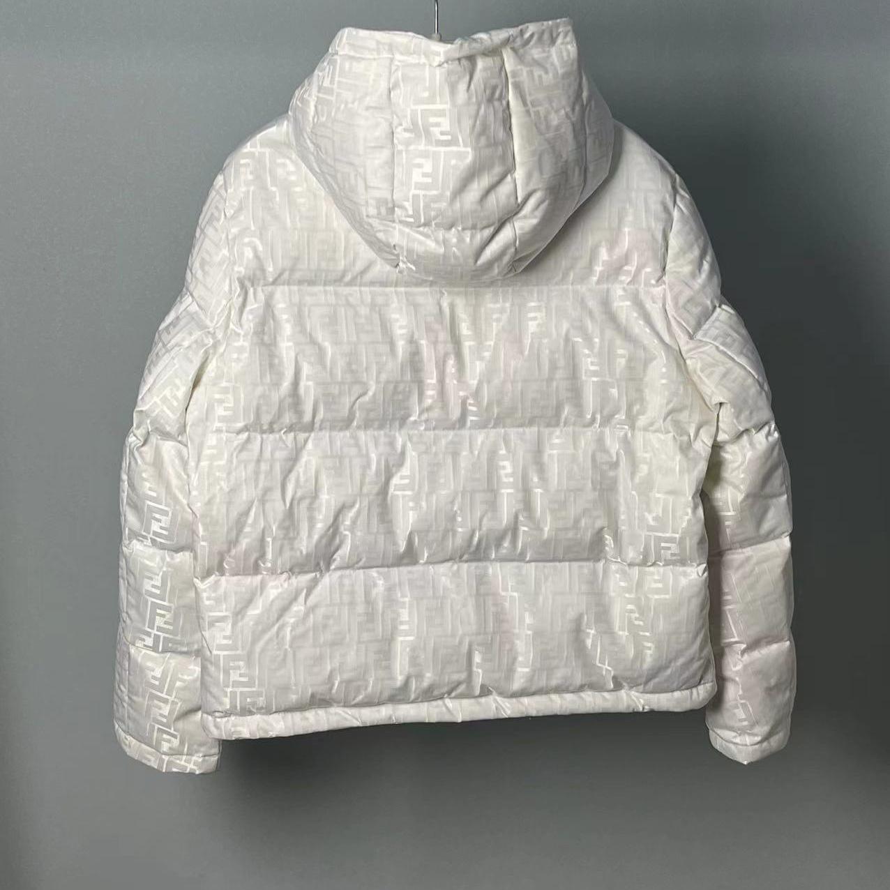 Fendi White Tech Fabric Down Jacket - PerfectKickZ