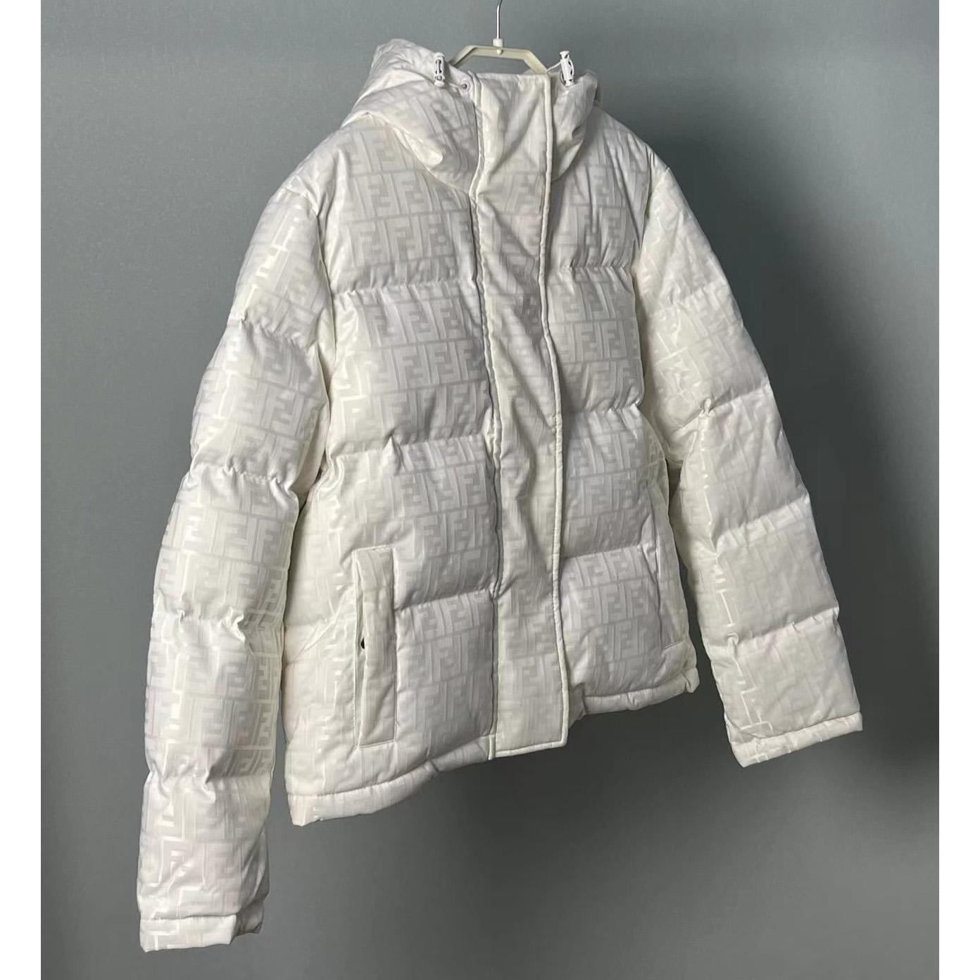 Fendi White Tech Fabric Down Jacket - PerfectKickZ