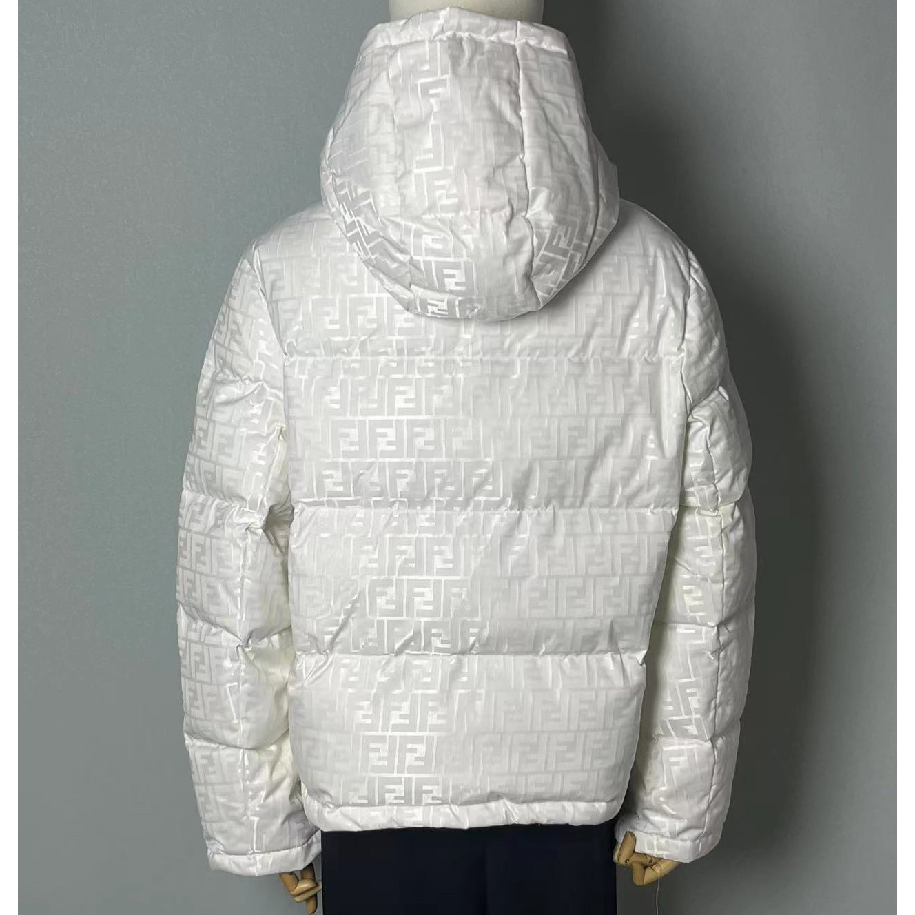 Fendi White Tech Fabric Down Jacket - PerfectKickZ