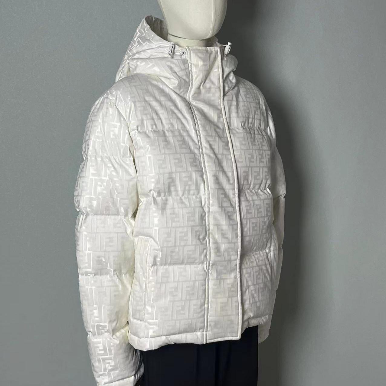 Fendi White Tech Fabric Down Jacket - PerfectKickZ