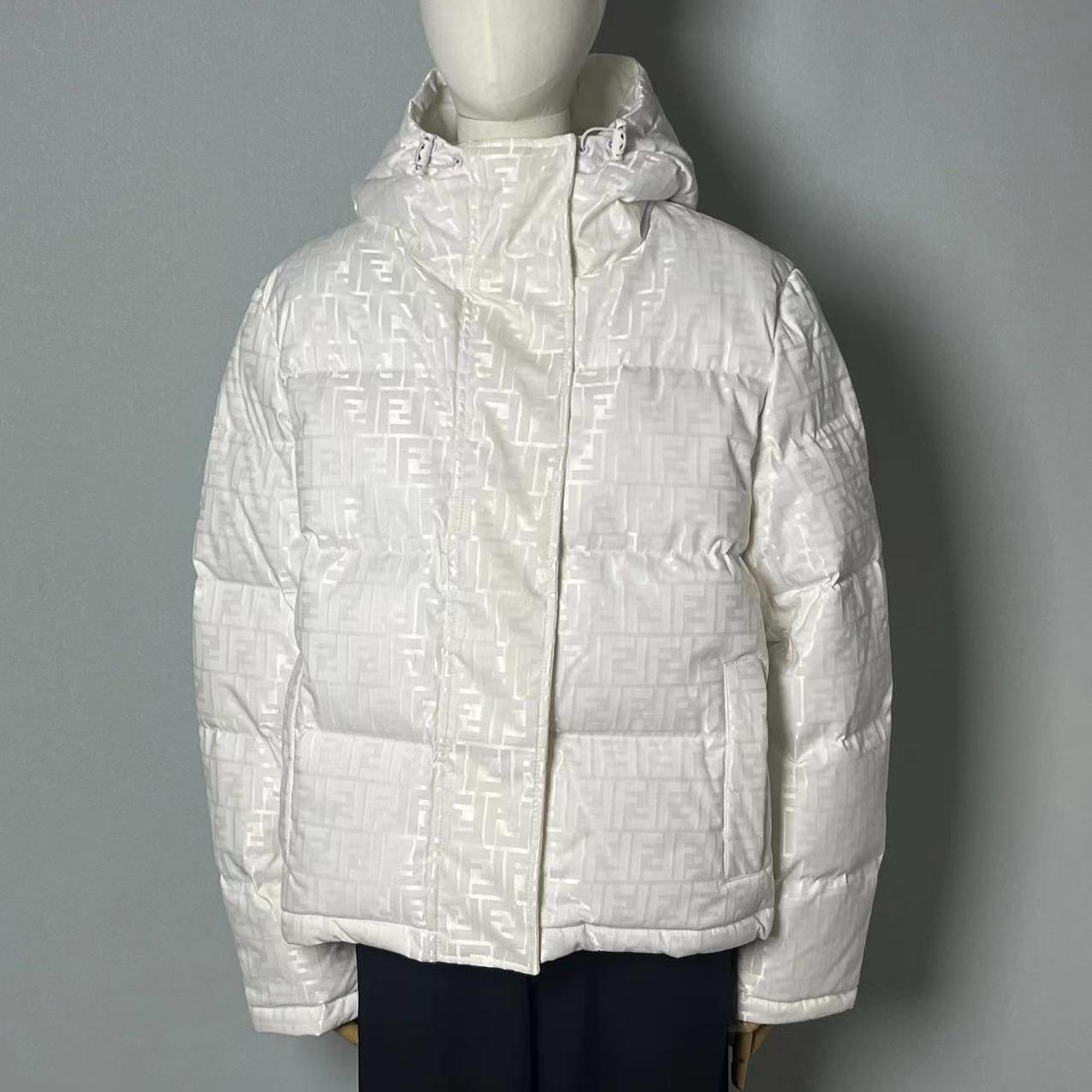 Fendi White Tech Fabric Down Jacket - PerfectKickZ
