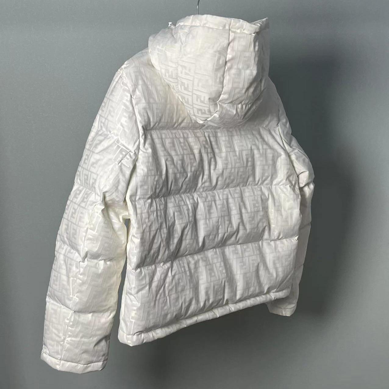 Fendi White Tech Fabric Down Jacket - PerfectKickZ