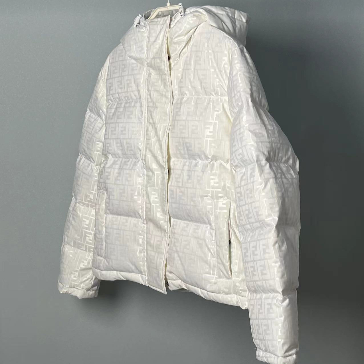 Fendi White Tech Fabric Down Jacket - PerfectKickZ